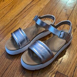 UGG Zayne Ankle Strap Sandals, US women’s size 7. Chrome straps.